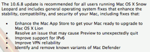 Mac OS X 10.6.8 a la vuelta de la esquina