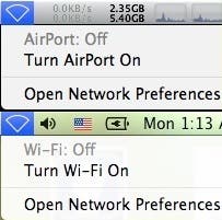 La denominación AirPort pasa a ser "Wi-Fi" en el nuevo OS X Lion