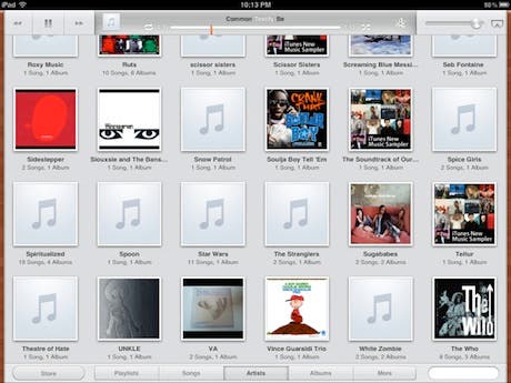 Imágenes de la nueva aplicación Música de iOS 5 en el iPad