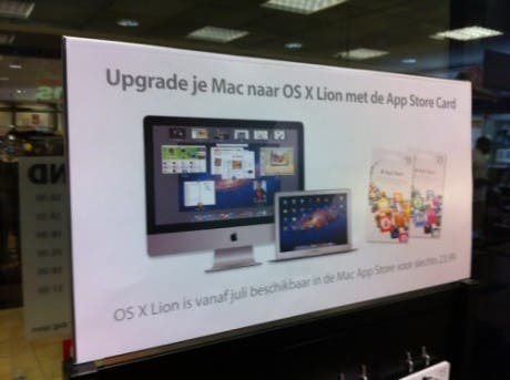 Carteles publicitarios en tiendas evidencian la proximidad inmediata de OS X Lion