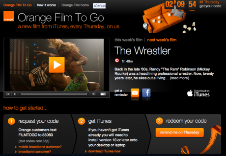 Orange UK ofrecerá una película gratuita a la semana en iTunes