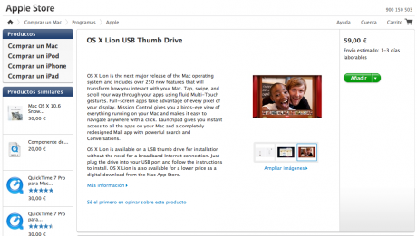 Ahora sí: los USB de instalación de Lion llegan a la Apple Store