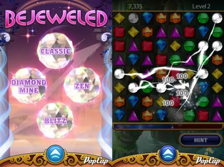 Bejeweled gratis a través de Facebook