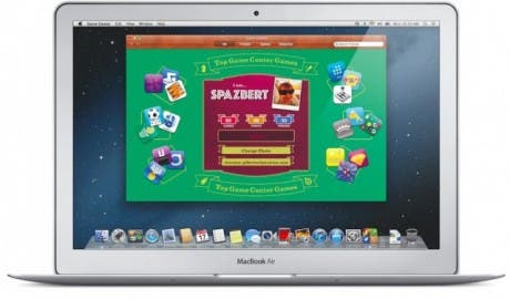 La pantalla principal de Game Center en un MacBook Air