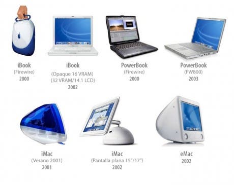 Algunos Mac de la historia de Apple