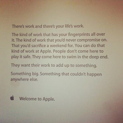 Nota de bienvenida de Apple