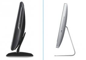 Imagen comparativa de un todo en uno HP y un iMac