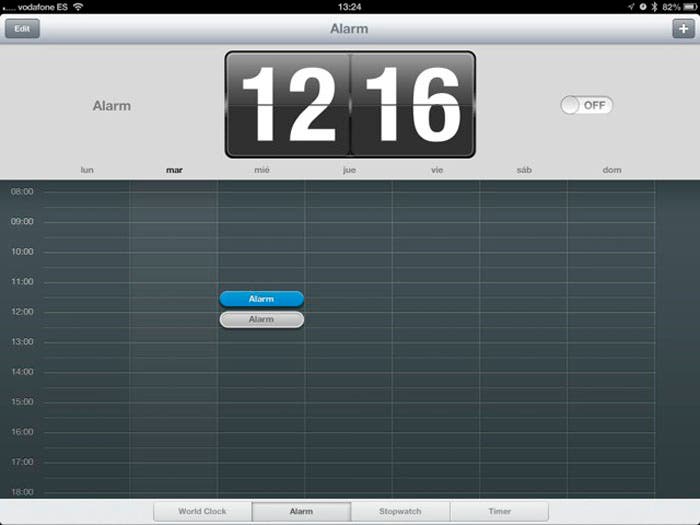 Alarma en iPad con un cómodo y práctico diseño