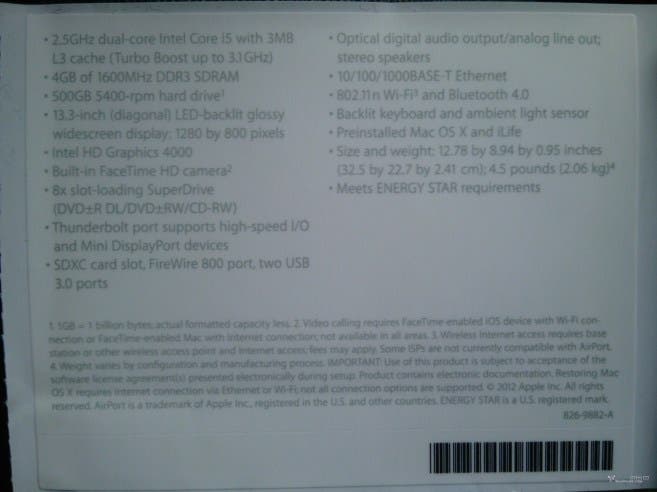 MacBook Pro 13 Especificaciones