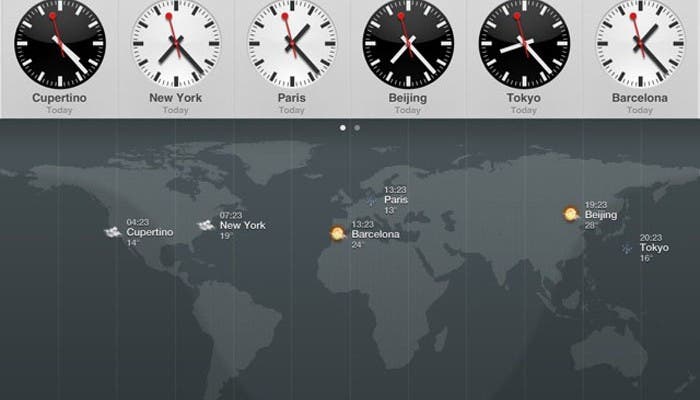 La utilidad reloj llega al iPad en iOS 6