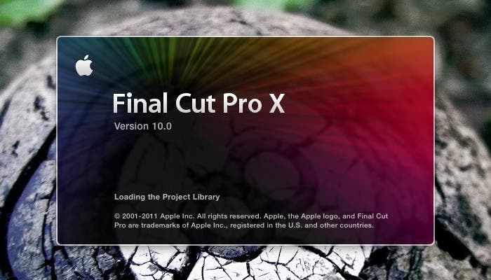 Pantalla de inicio de Final Cut Pro X