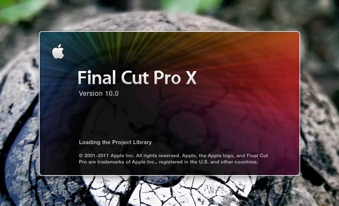 imagen del inicio de Final Cut Pro X