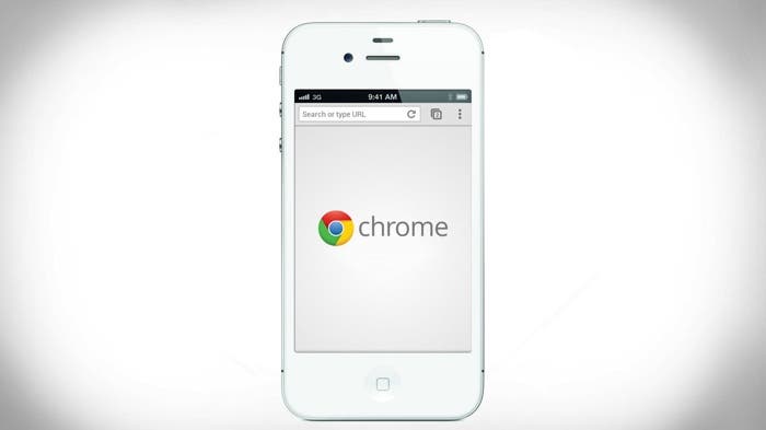 Iphone con un prototipo de Chrome para iOS