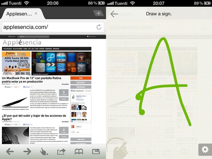 Dos capturas de pantalla sobre el funcionamiento de Dolphin en iOS