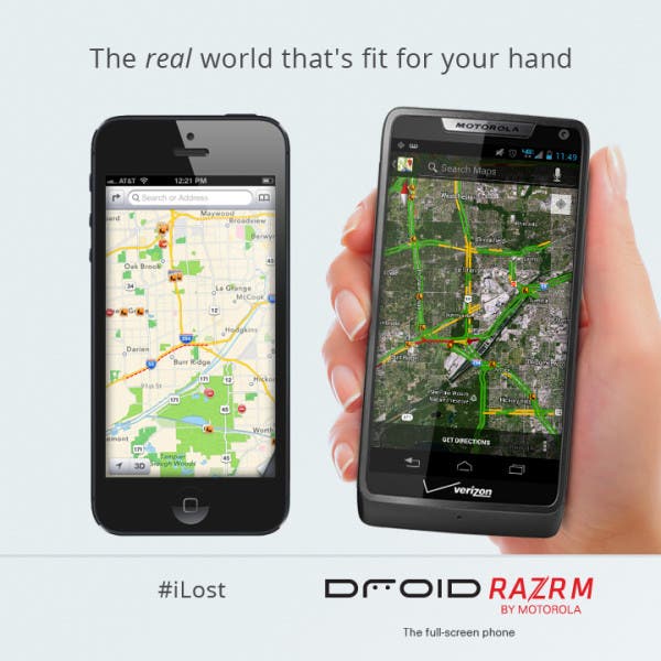Google y Motorola se burlan de Apple Maps
