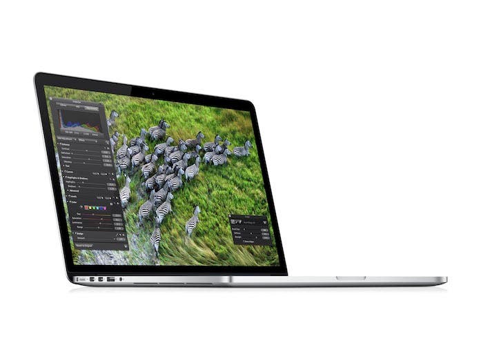 Fotografía publicitaria de las cebras en el MacBook Pro con pantalla Retina
