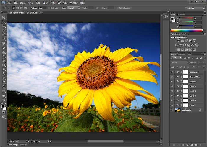 Captura de pantalla de Photoshop CS6 en Mac