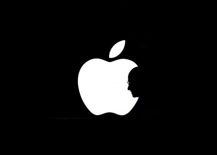 Logotipo Apple con la silueta de Steve Jobs