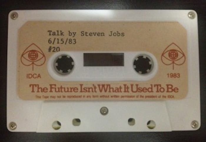 Cassette original que contiene la charla de Steve Jobs en la IDCA de 1983