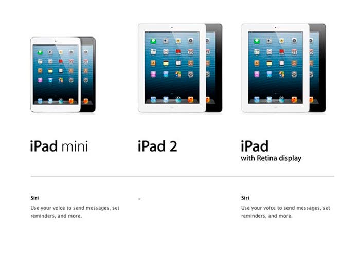 El uso de Siri es posible en el iPad mini