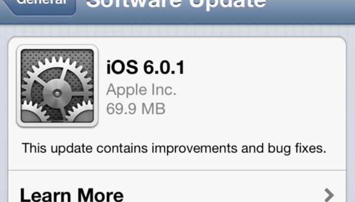 Lanzado iOS 6.0.1