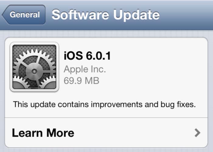 Lanzado iOS 6.0.1