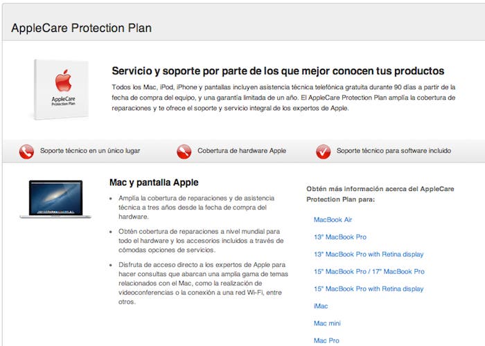 AppleCare permite ampliar la garantía de tu producto Apple