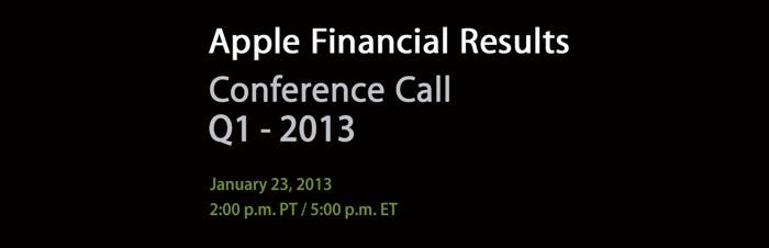 Conference Call de Apple para el Q1 de 2013