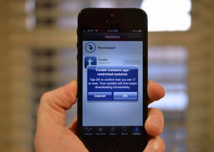 Tumblr para iPhone advierte de que es una app para mayores de 17 años
