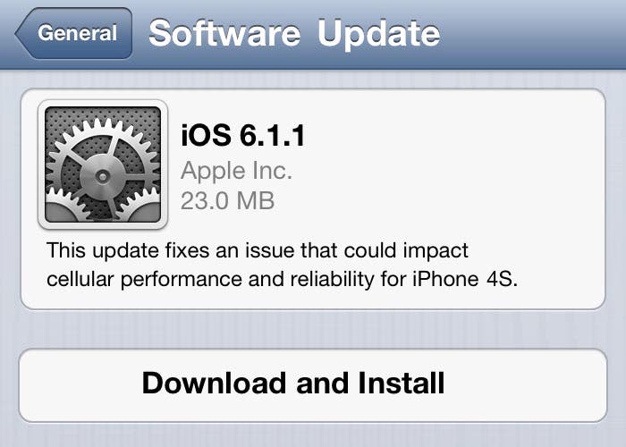 iOS 6.1.1 para iPhone 4S