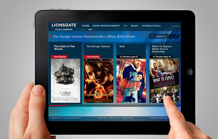 iPad con app para ver películas