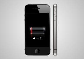 iPhone con icono de batería baja