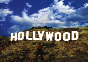 Log de Apple sobre el cartel de Hollywood