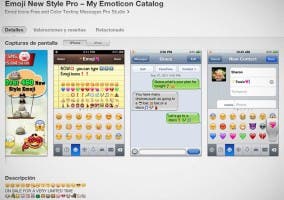 Captura de pantalla de la descripción de la app Emoji