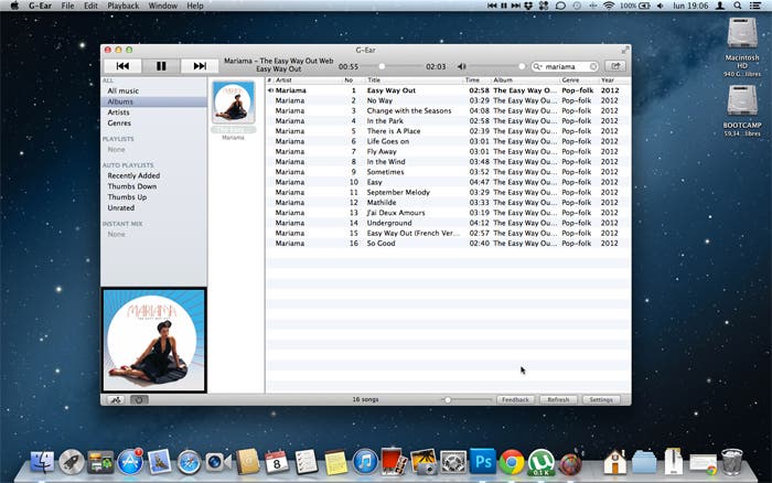 Captura de pantalla de la interfaz de G-Ear