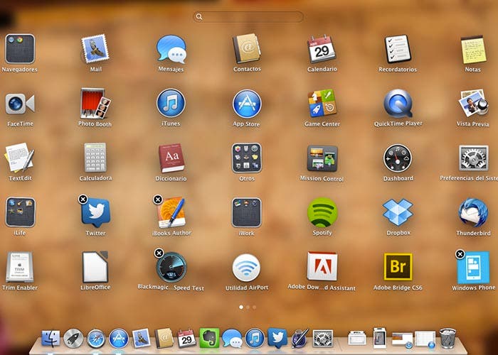 Lauchpad de OS X para desintalación de apps