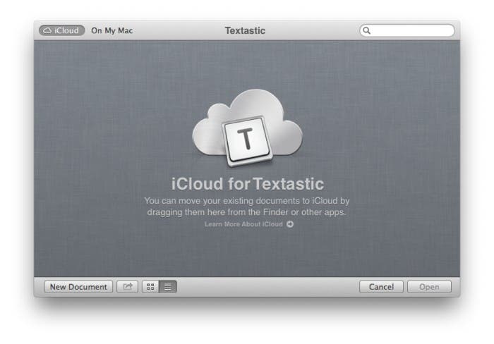 Textastic se integra con iCloud de Apple en OS X Mountain Lion