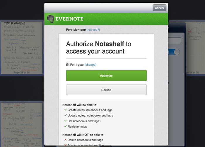 Resolviendo el problema de Noteshelf con Evernote