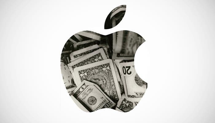Billetes en el logo de Apple