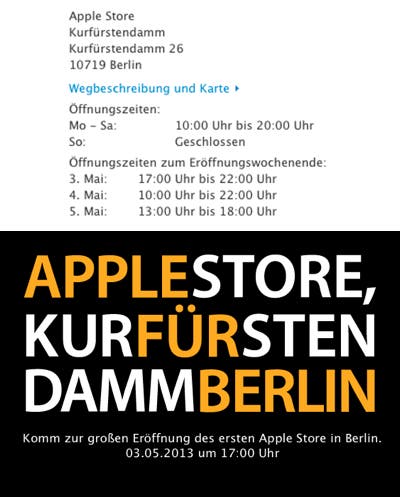 Dirección Apple Store Berlín