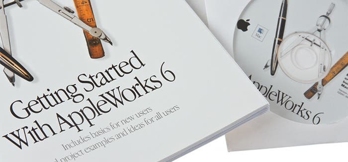 Fotografía del manual de AppleWorks 6