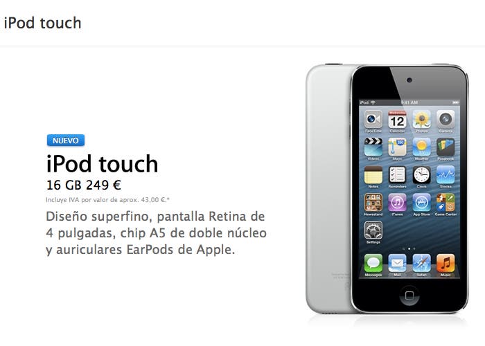 Nuevo iPod touch por 249 euros