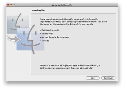 Asistente de migración en OS X