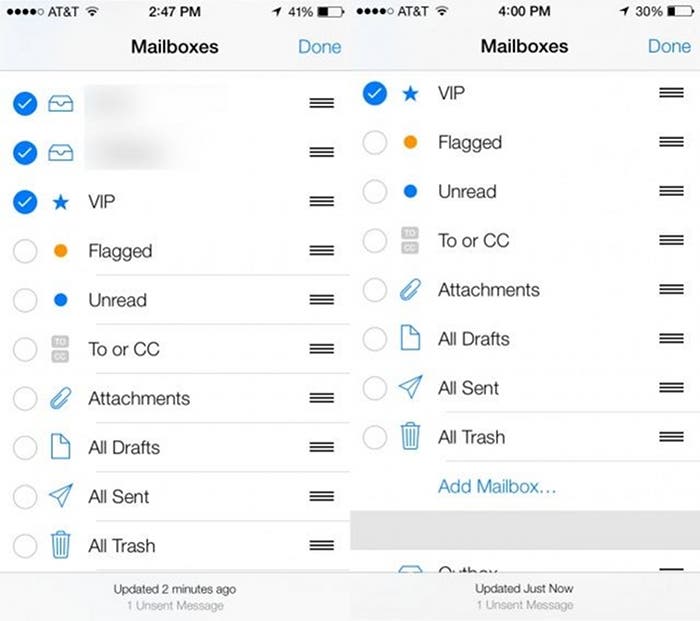 Bandejas de correo inteligente en iOS 7