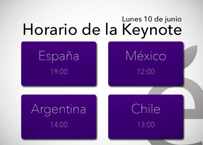 horario-keynoteHorario de la Keynote del WWDC 2013