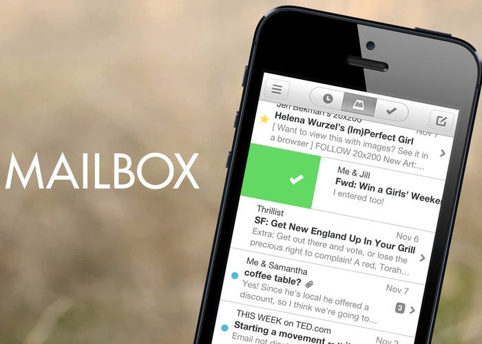 Imagen de la UI de Mailbox en iPhone