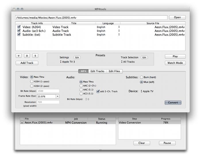 Utilidad para convertir archivos de cualquier formato a MP4 y reproducirlos en el iPad