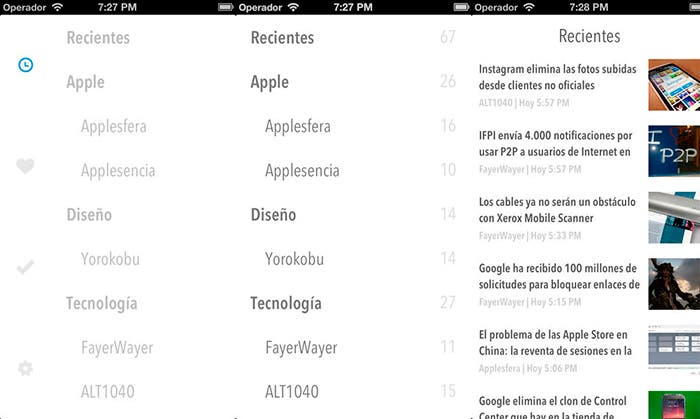 Capturas de pantalla de la nueva versión de Espresso para iOS