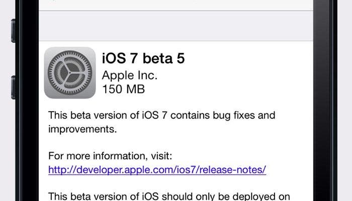 Aparece la beta 5 de iOS 7