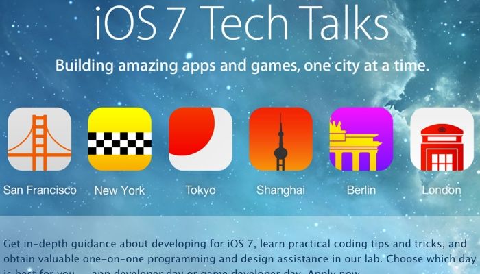 Fechas y días de las Tech Talks de iOS 7